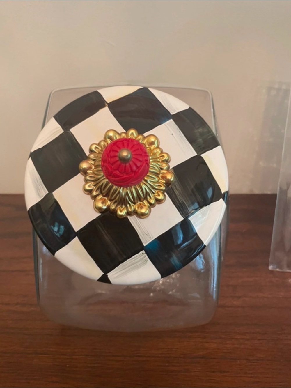 Mackenzie-Child’s Cookie Jar with Courtly Check Lid